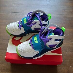 Sz 1Y Boys Nike Team trainer huarache ps sneakers shoes blue void/scream green